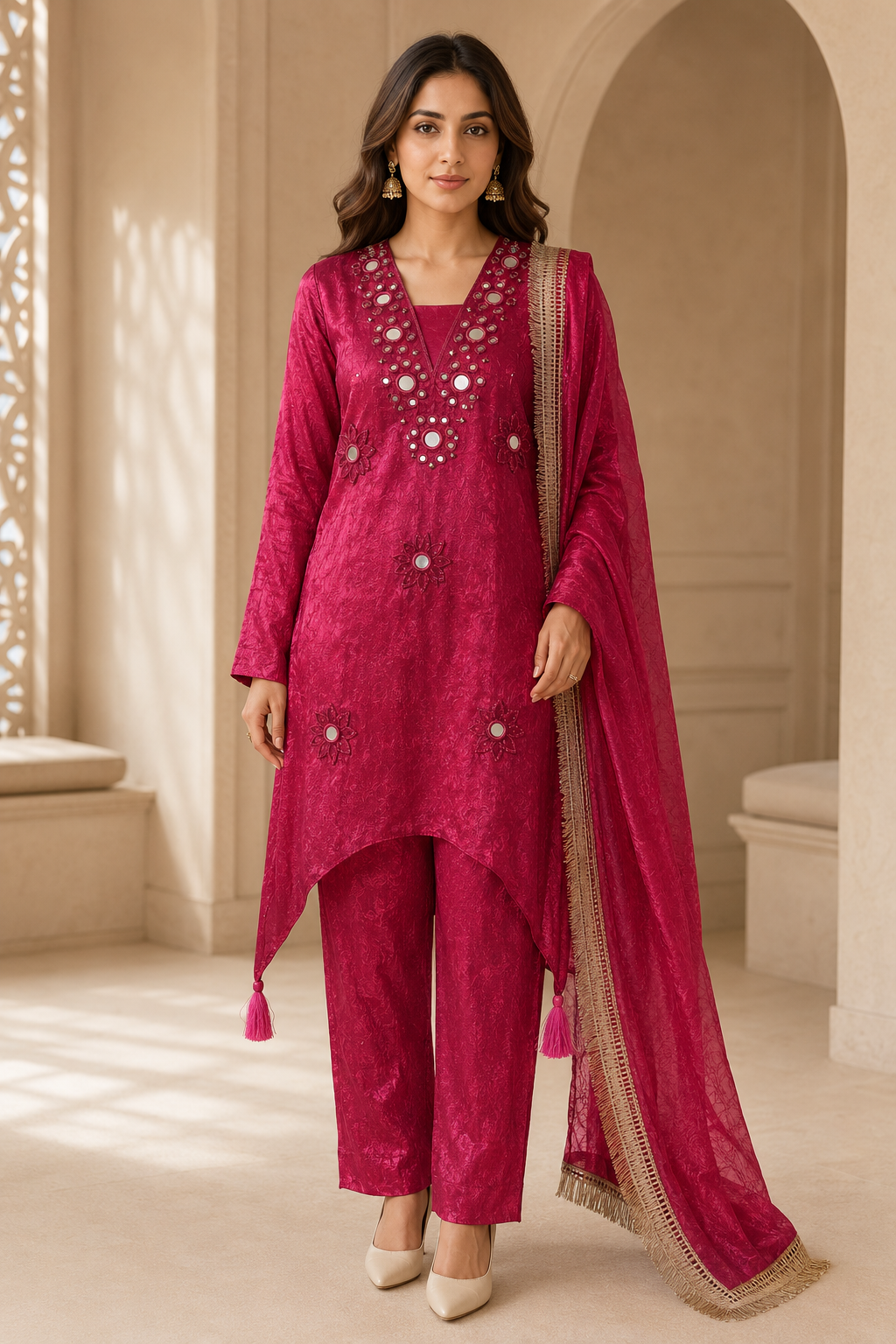 Rani Mirrorwork Straight Pant Suit