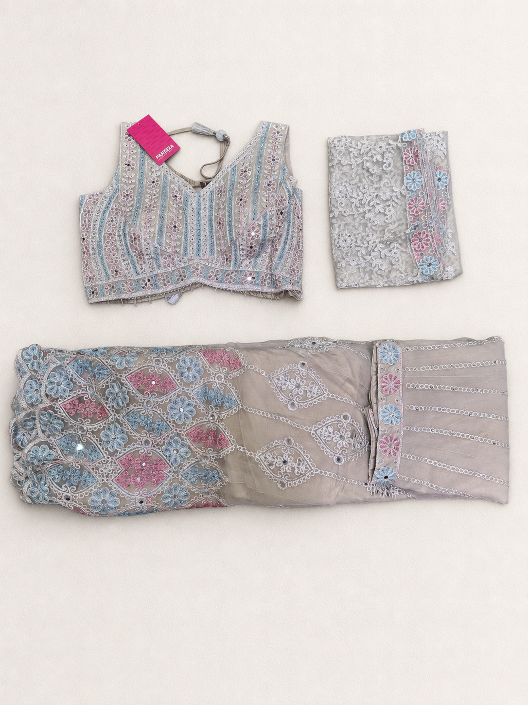 Sleeveless Embroidered Lehenga view 4