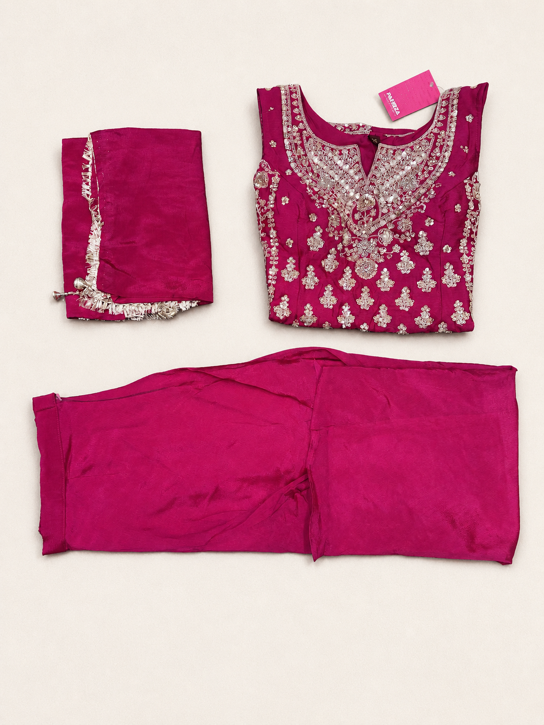 Sleeveless Embroidered Sharara Suit view 4