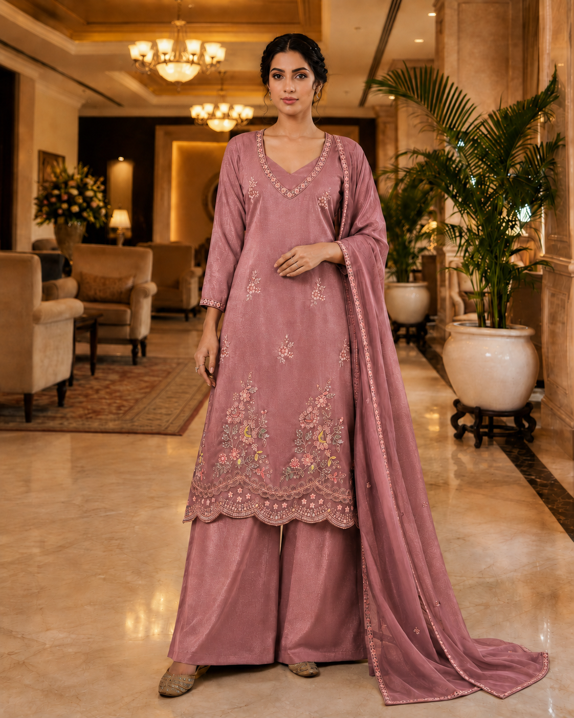 Embroidered Sharara Suit