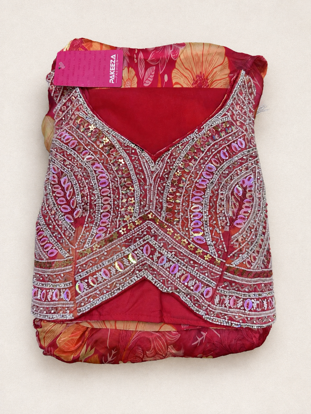 Sleeveless Floral Lehenga view 3
