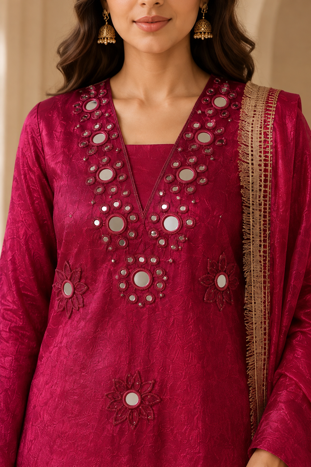 Rani Mirrorwork Straight Pant Suit view 2