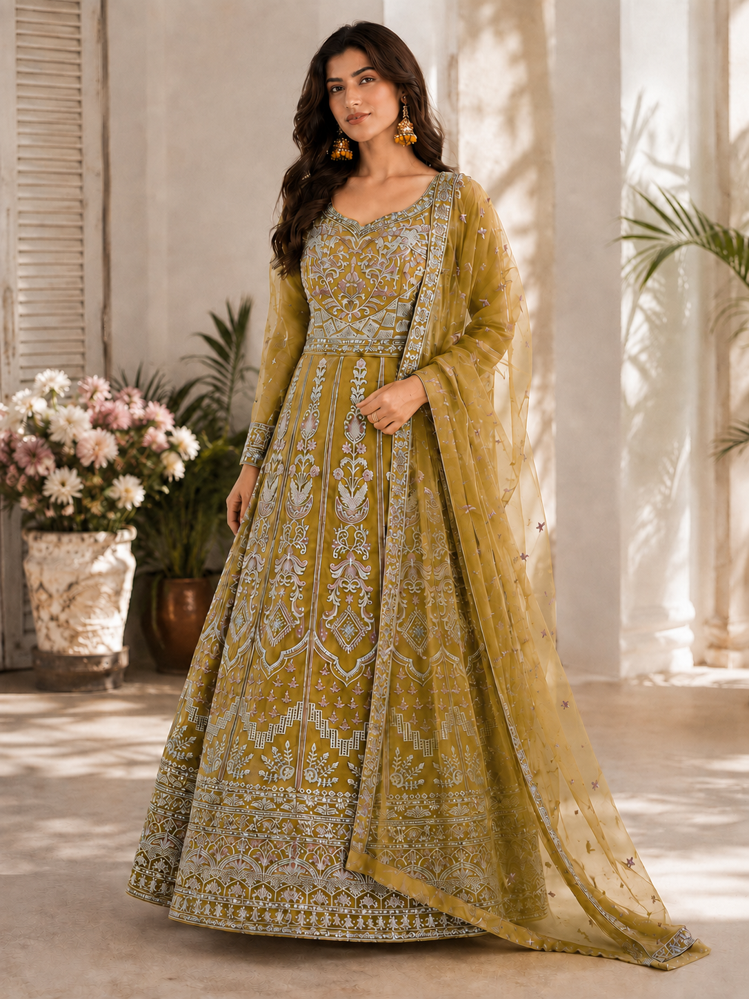 Embroidered Long Dress